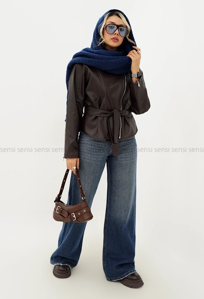 بایکر چرم یقه ایستاده کد1004937