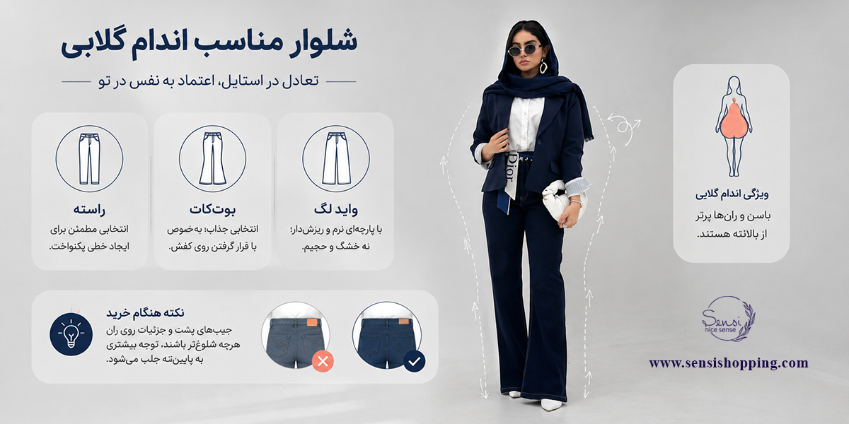 شلوار مناسب اندام گلابی