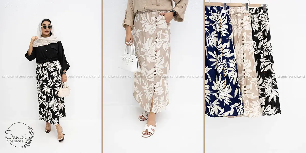 انتخاب رنگ و طرح مناسب دامن نخی بلند برای مهمانی