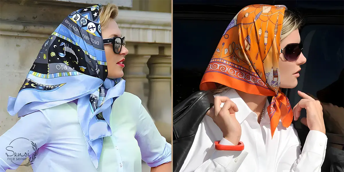 ایده‌هایی برای بستن روسری به سبک فرانسوی یا کلاسیک