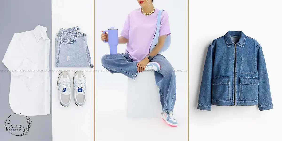 بهترین ترکیب‌ها (با شومیز سفید، تی‌شرت رنگی، کت جین)