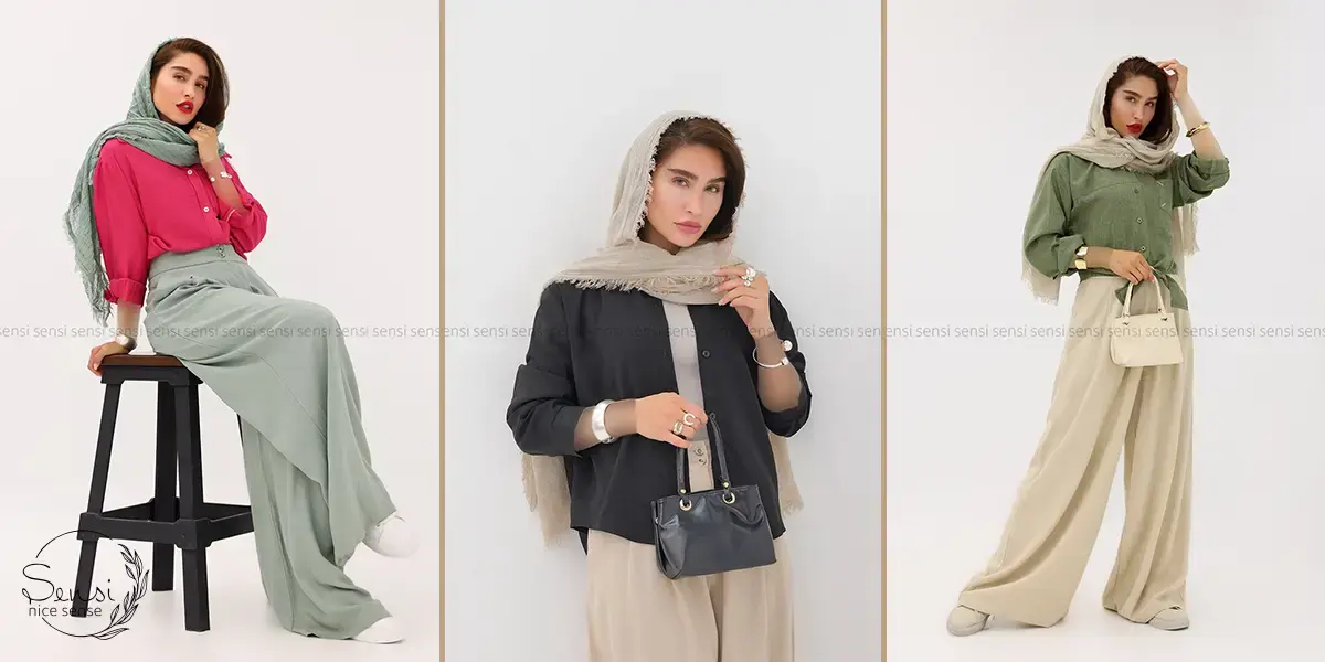 ترکیب لباس راحتی زنانه با شلوار برای کافه