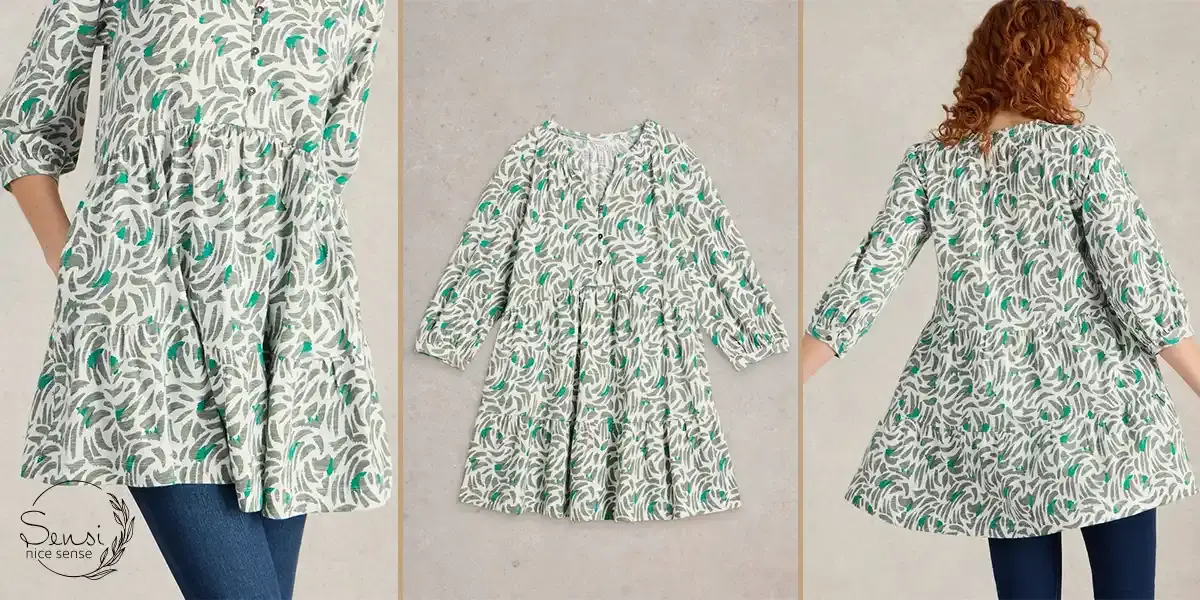 تونیک نخی با الگوهای سنتی یا بومی