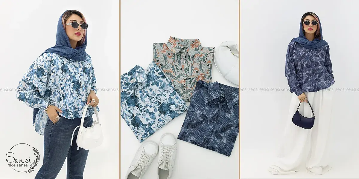 ست کردن شومیز نخی گل‌دار