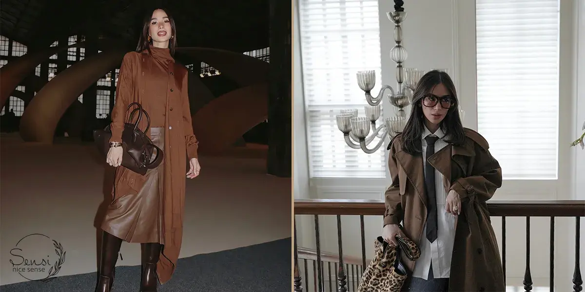 ست کردن رنگ آبی آسمانی و موکا 