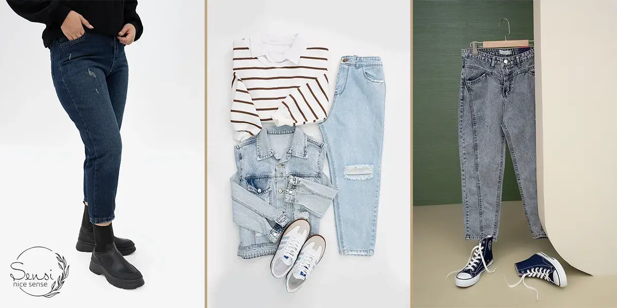 شلوار جین مام فیت و مام استایل 