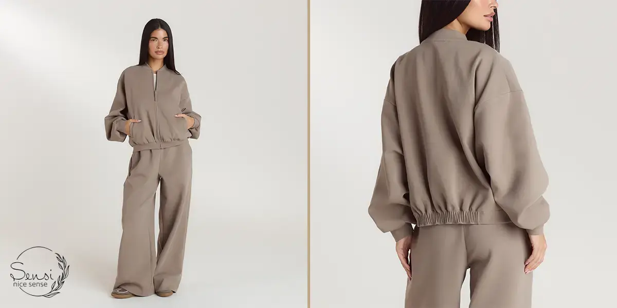 شلوار راحتی با بلوز نخی و ژاکت سبک