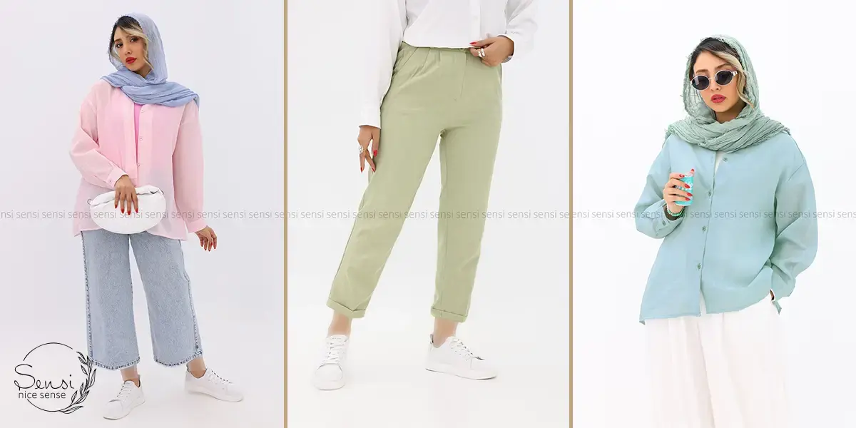 شومیز نخی + شلوار جین مام‌استایل