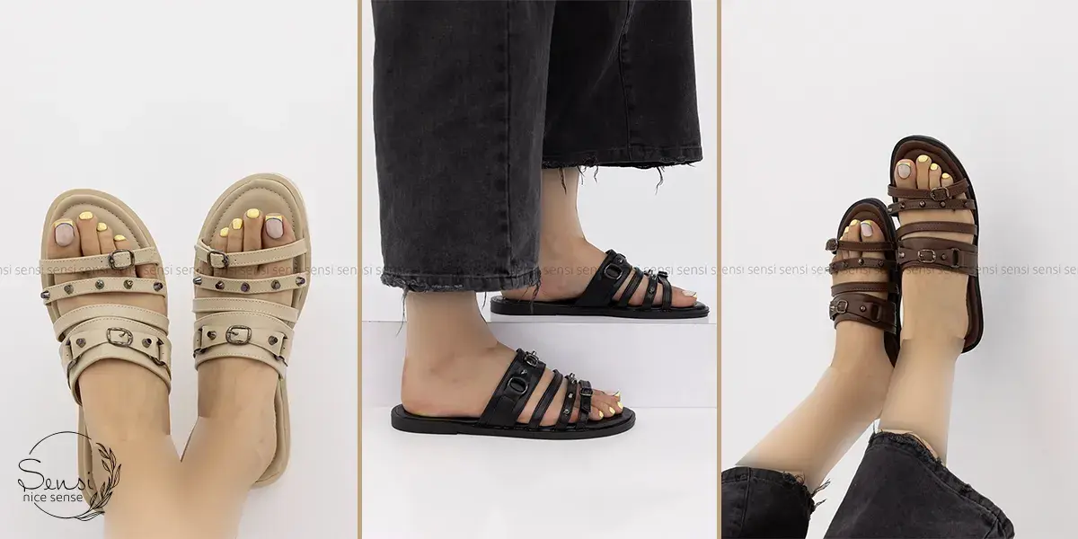 صندل بنددار زنانه