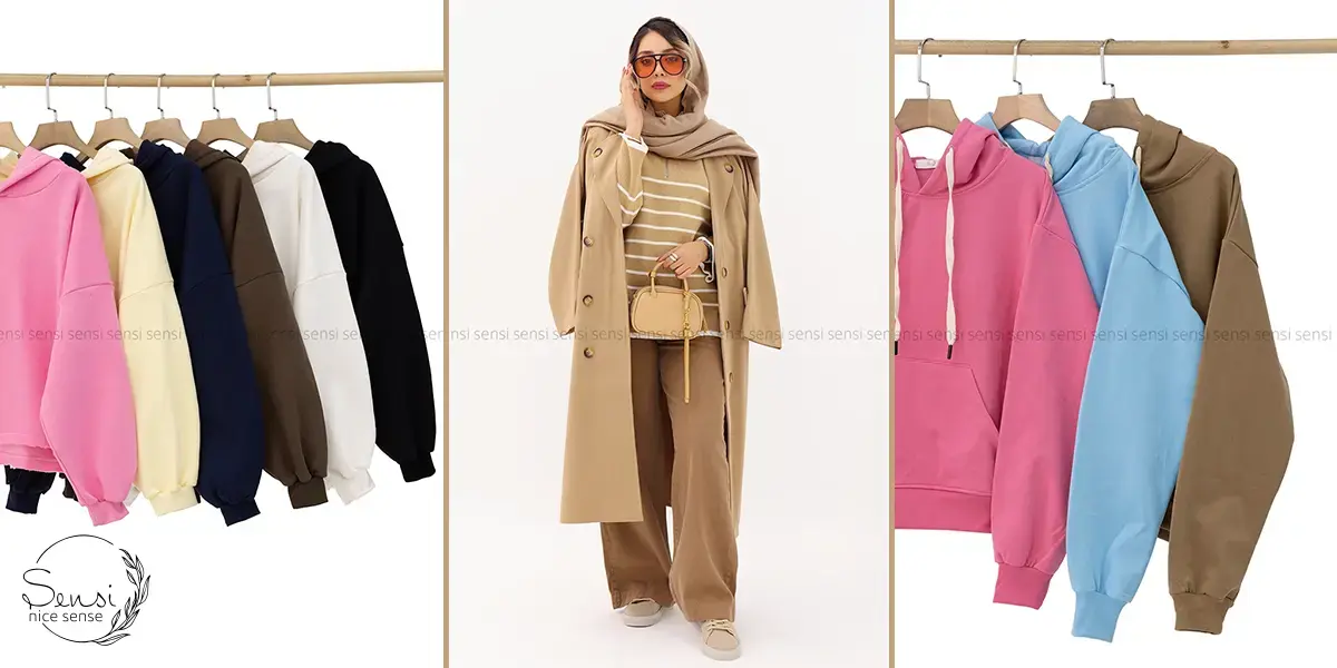 لایه‌بندی هودی و مانتو با پلیور