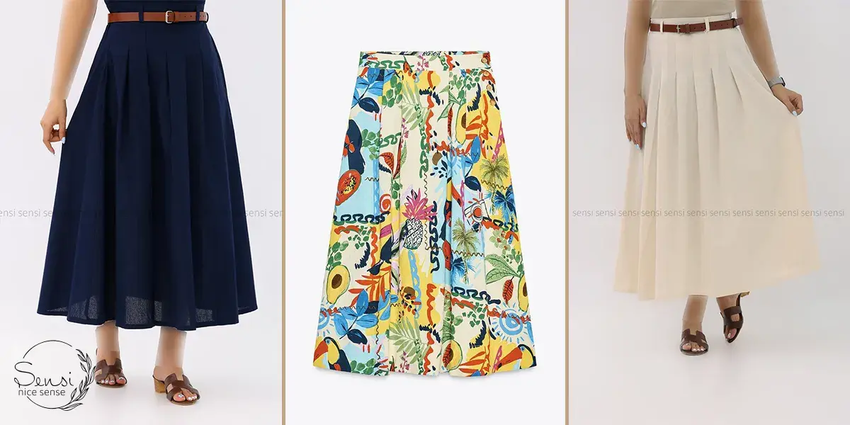 مقایسه دامن ساده و طرحدار