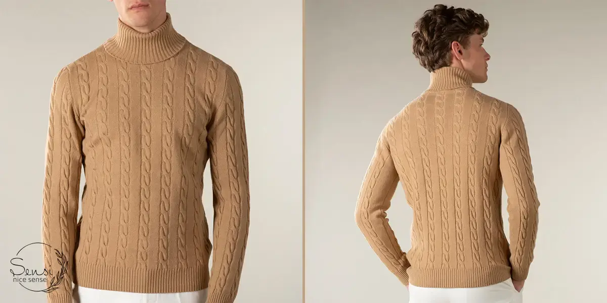 ست کردن بلوز یقه اسکی با سایر لباس‌های مردانه