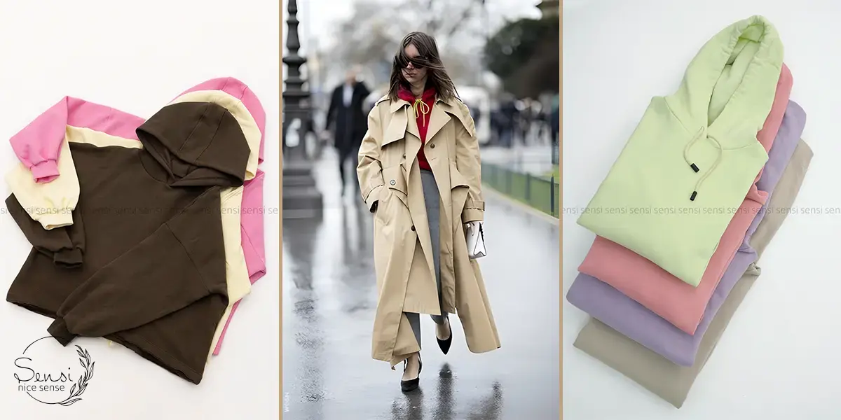 هودی با کلاه و مانتو بلند رسمی