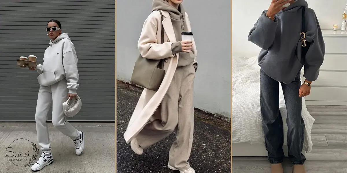 هودی بلند با مانتو اسپرت