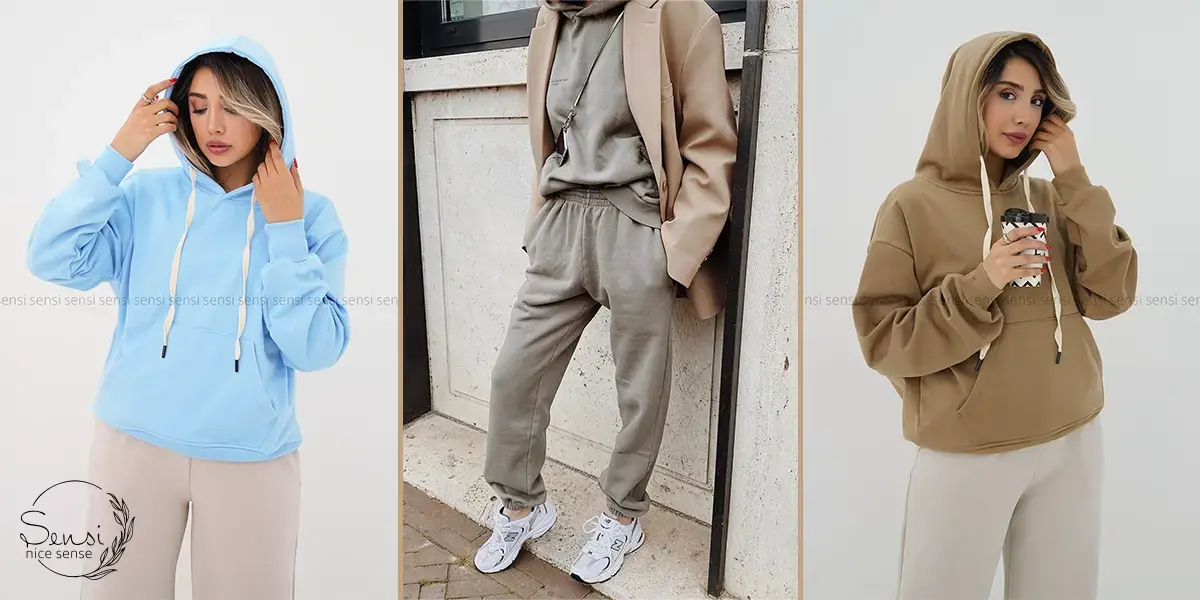هودی ساده با مانتو بلند شیک