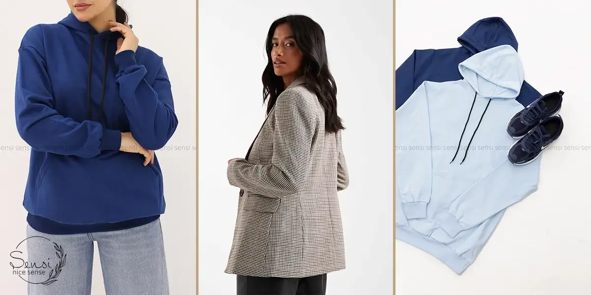هودی ساده با ژاکت بلیزر