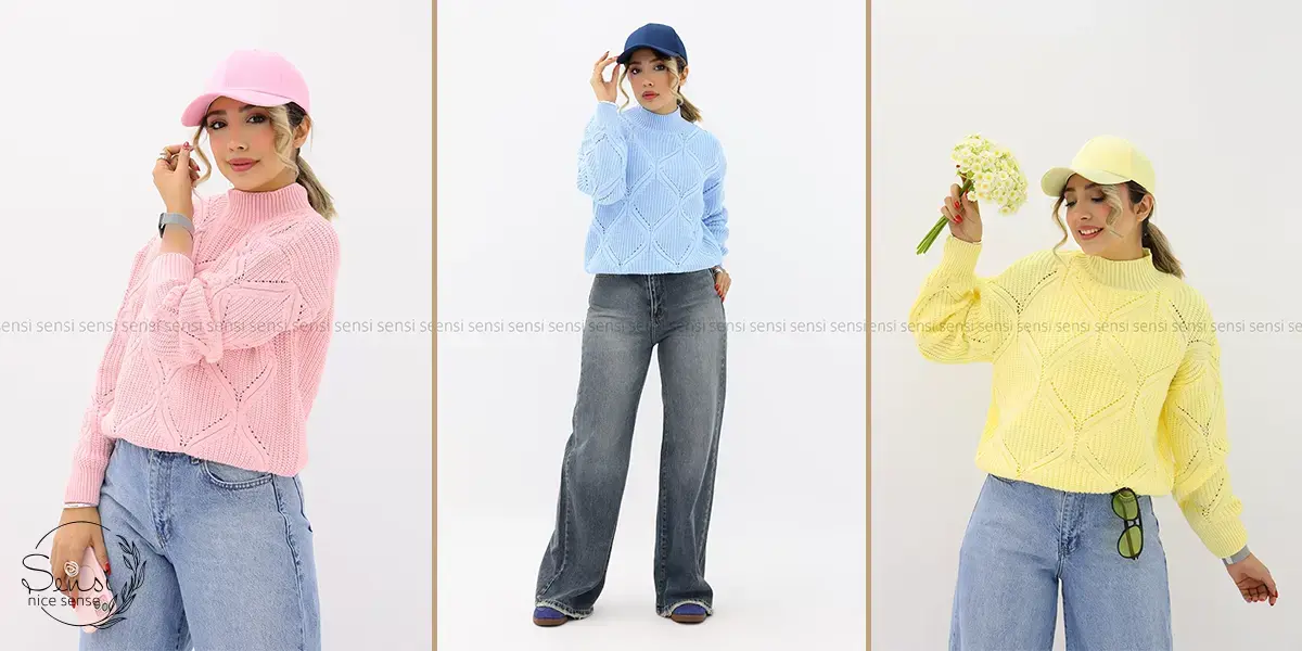 پلیور طرحدار یا بافت درشت