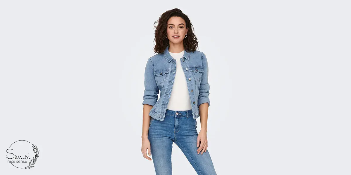 کت جین نازک یقه‌دار بلند