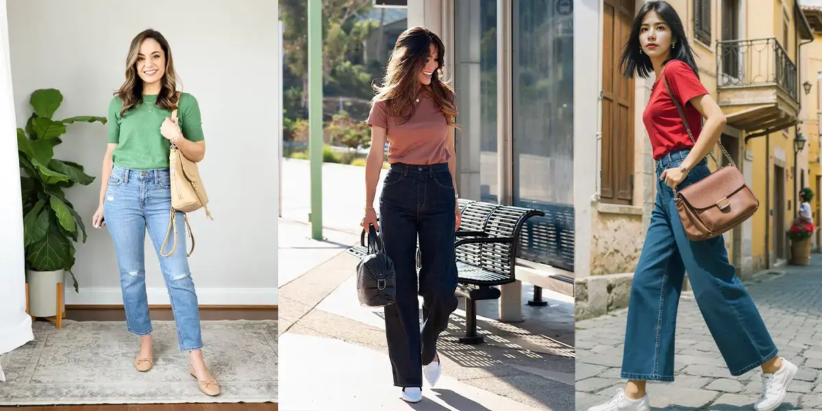  تیشرت زنانها شلوار جین 