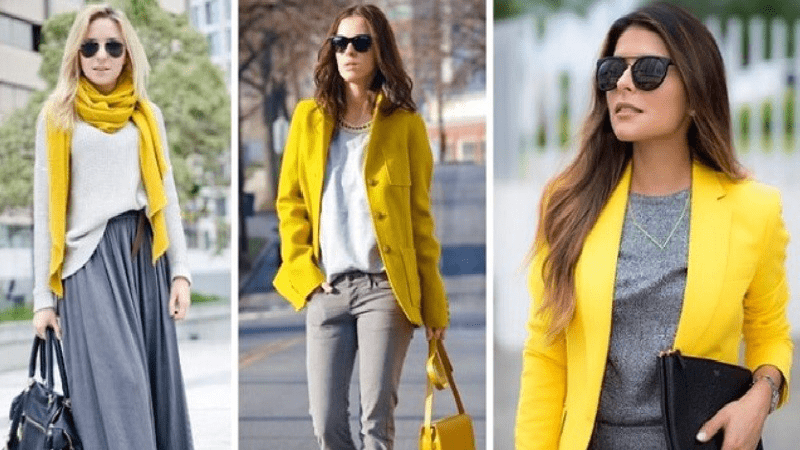 استایل رنگ طوسی در لباس زنانه