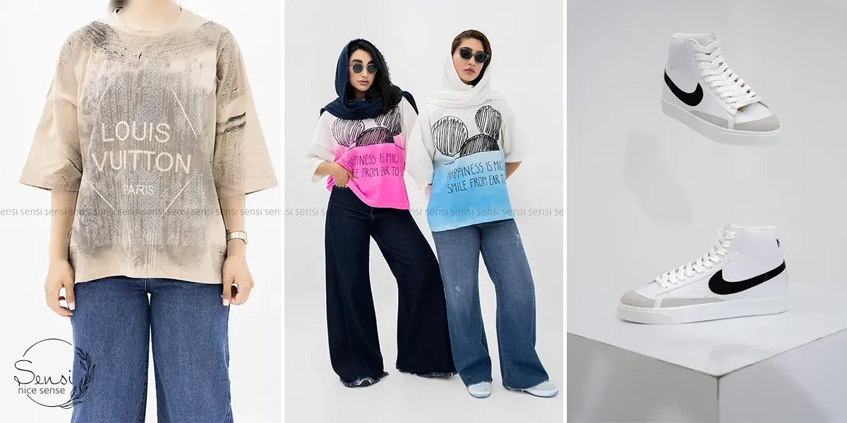 ست کردن تیشرت زنانه با کفش‌های اسپرت: استایل‌های راحت و شیک