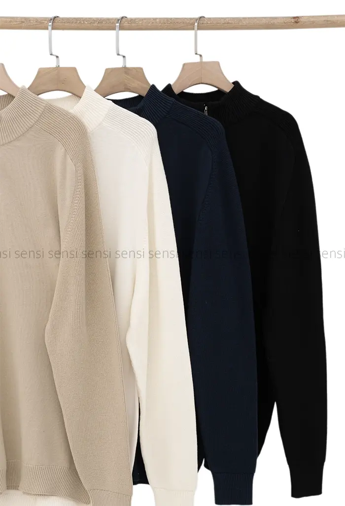 بلوز بافت یقه 5سانت نیم زیپ مردانه کد20000041