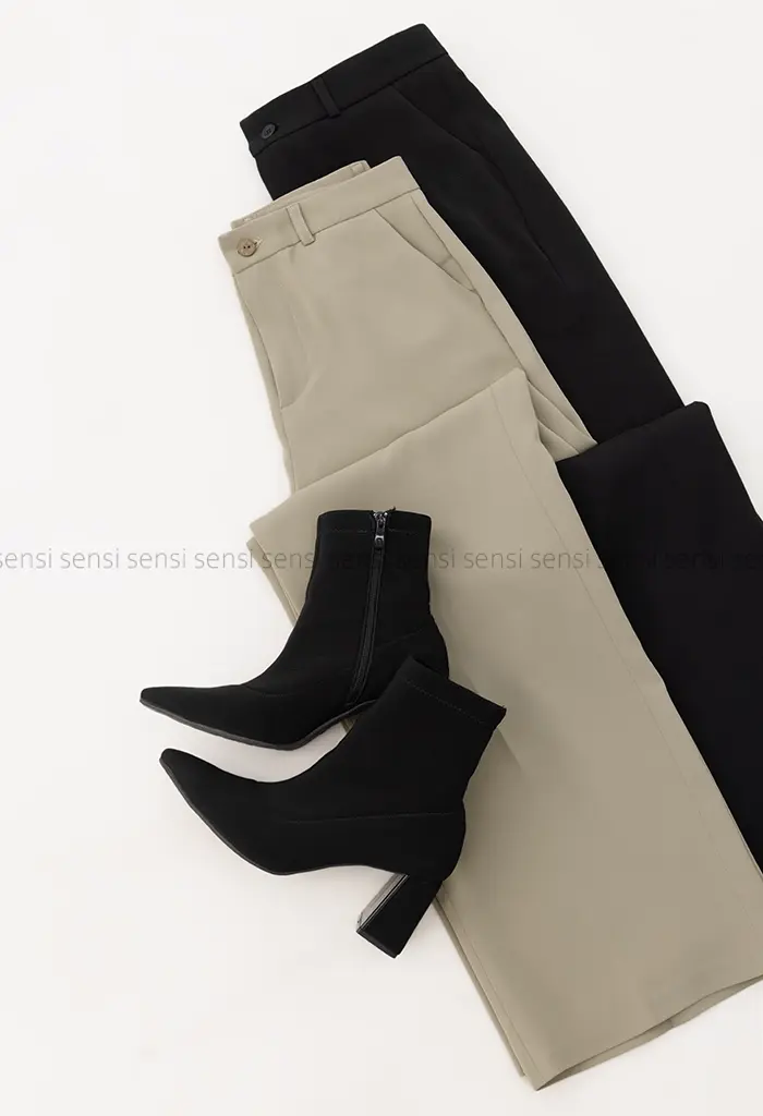 شلوار کرپ بگ  لخت کد1005003