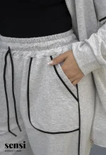 ست سویشرت شلوار مغزی دوزی رنگی