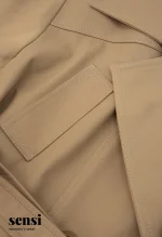 بارانی کوتاه آستردار کتان زارا پرادا