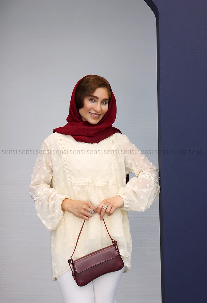 شومیز جلو بسته شکوفه درشت