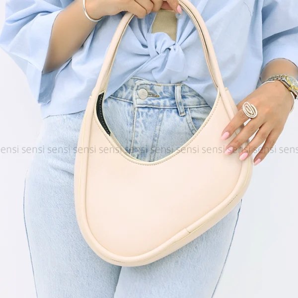 کیف هلال دسته لول چرم