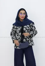 کت ژاکارد گل بابونه یقه 3سانت