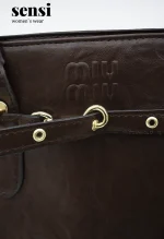 کیف چرم miu-miuدودسته مجلسی بزرگ