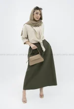 دامن کتان پشت کش کد1002304
