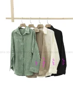 شومیز ساتن برگی کد1002122