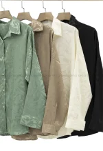 شومیز ساتن برگی کد1002122