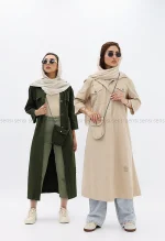 مانتو جلو دکمه کیف دار