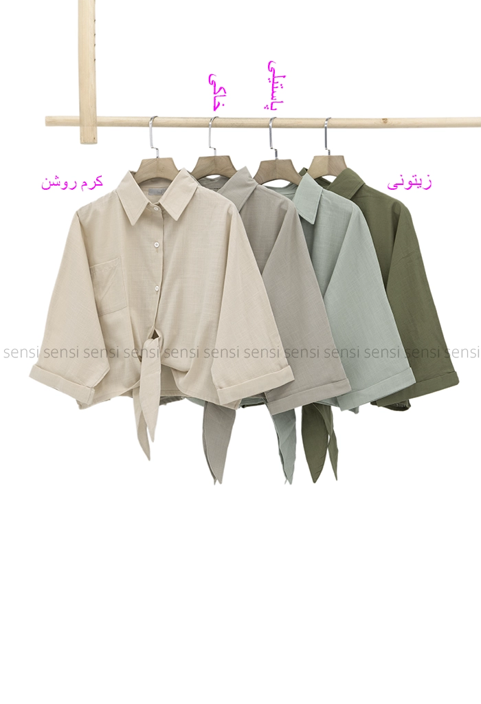شومیز باکسی جلو گره کد1002555