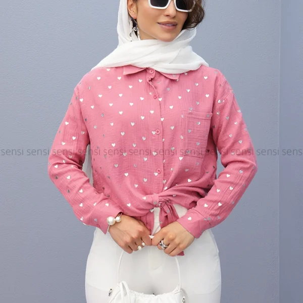 شومیز قلبی چاپی
