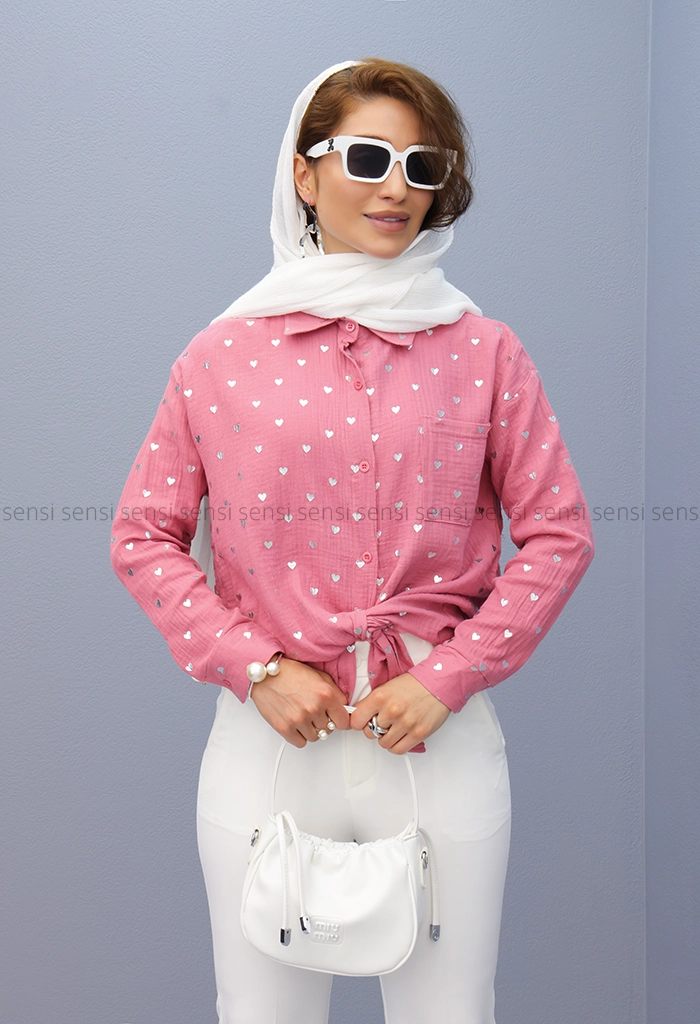 شومیز قلبی چاپی