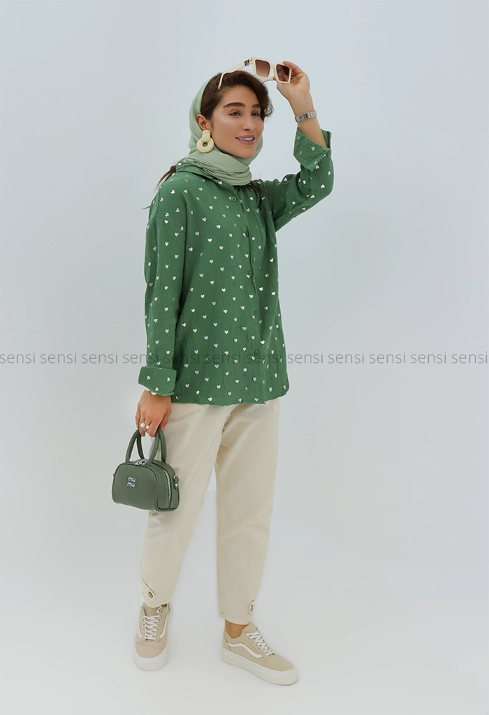 شومیز قلبی چاپی