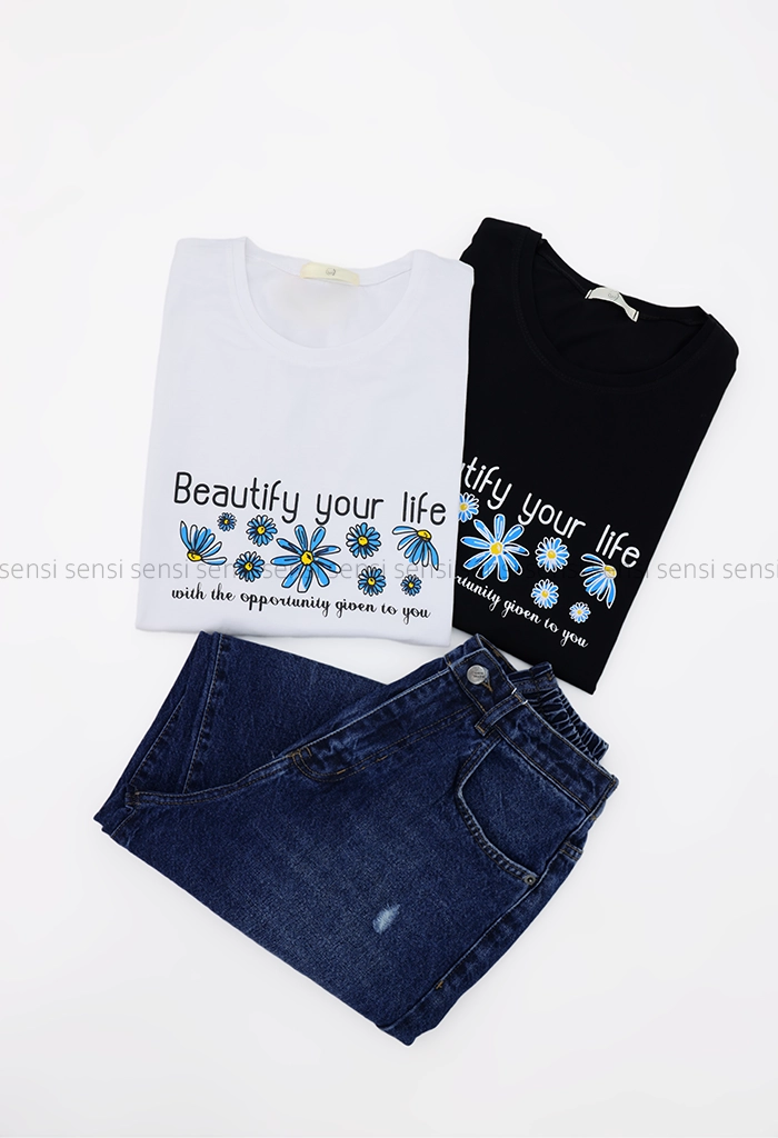 تیشرت لانگ بابونه کد1002736