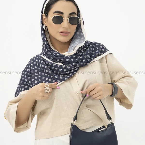 شال طرح دار پلیسه کد1002621