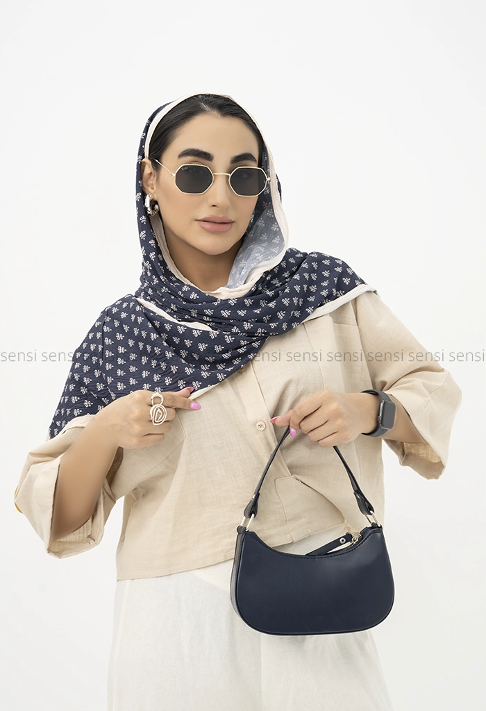 شال طرح دار پلیسه کد1002621