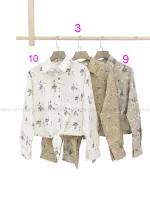 شومیز جلو گره ای چاپی کد1002694