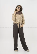 شومیز جلو گره ای چاپی کد1002694