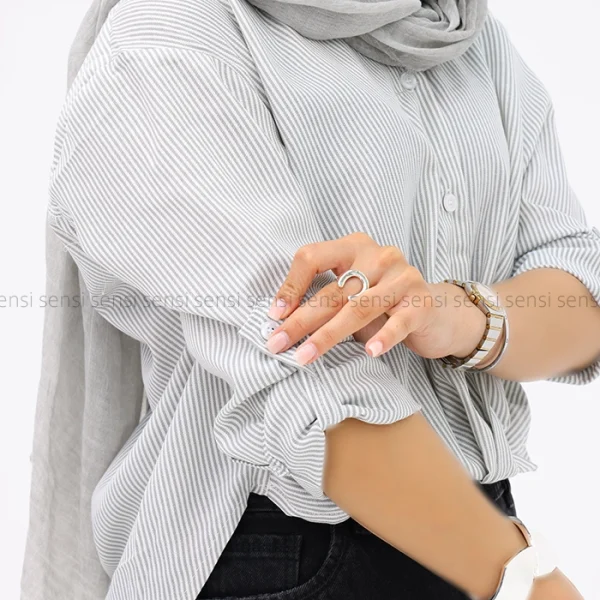 شومیز راه راه جلو پیچ کد1002682