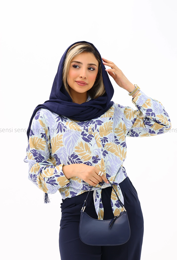 شومیز لینن طرح دارکد1002809