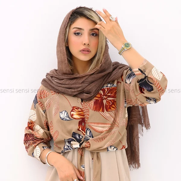 شومیز لینن طرح دارکد1002809