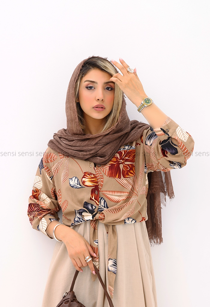 شومیز لینن طرح دارکد1002809